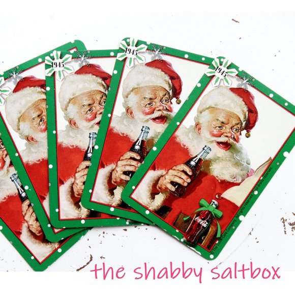 (Lot of 5) Swap Playing Cards Coca-Cola Santa 1990's Vintage Christmas Ephemera - Picture 6 of 7